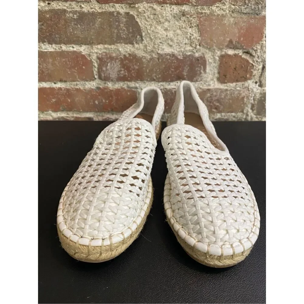 The Drop Lila Open Weave White Espadrille Loafer Sandal Women’s Size 7.5